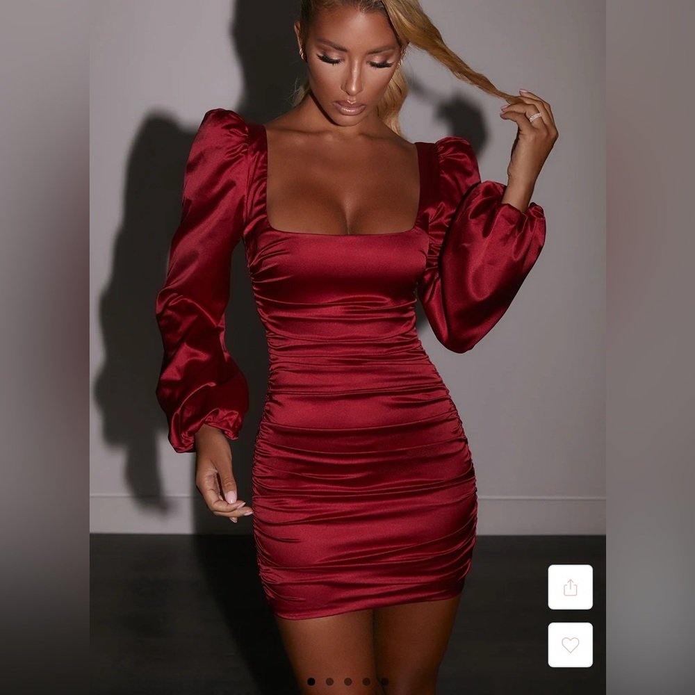 Oh Polly Red Long Sleeve Dress